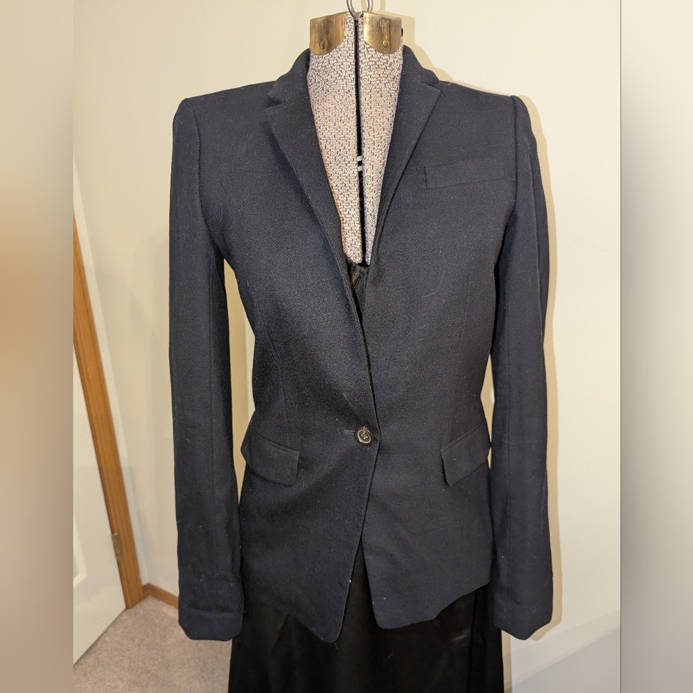 J Crew Classic Navy Wool Blazer